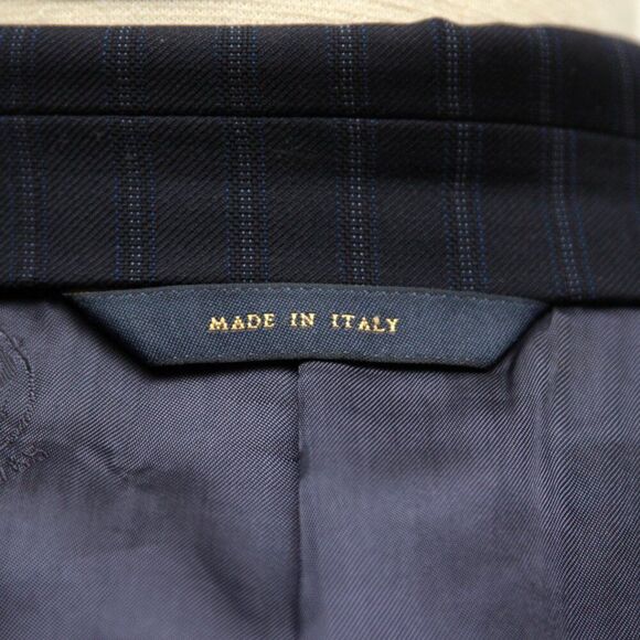 Brooks Brothers Men's‎ Sportcoat Jacket Wool Blazer 46R Made Italy Navy Striped - Picture 4 of 14